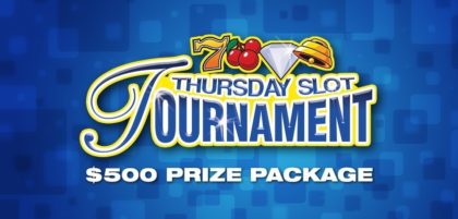 Thursday slot tournament with $500 prize package